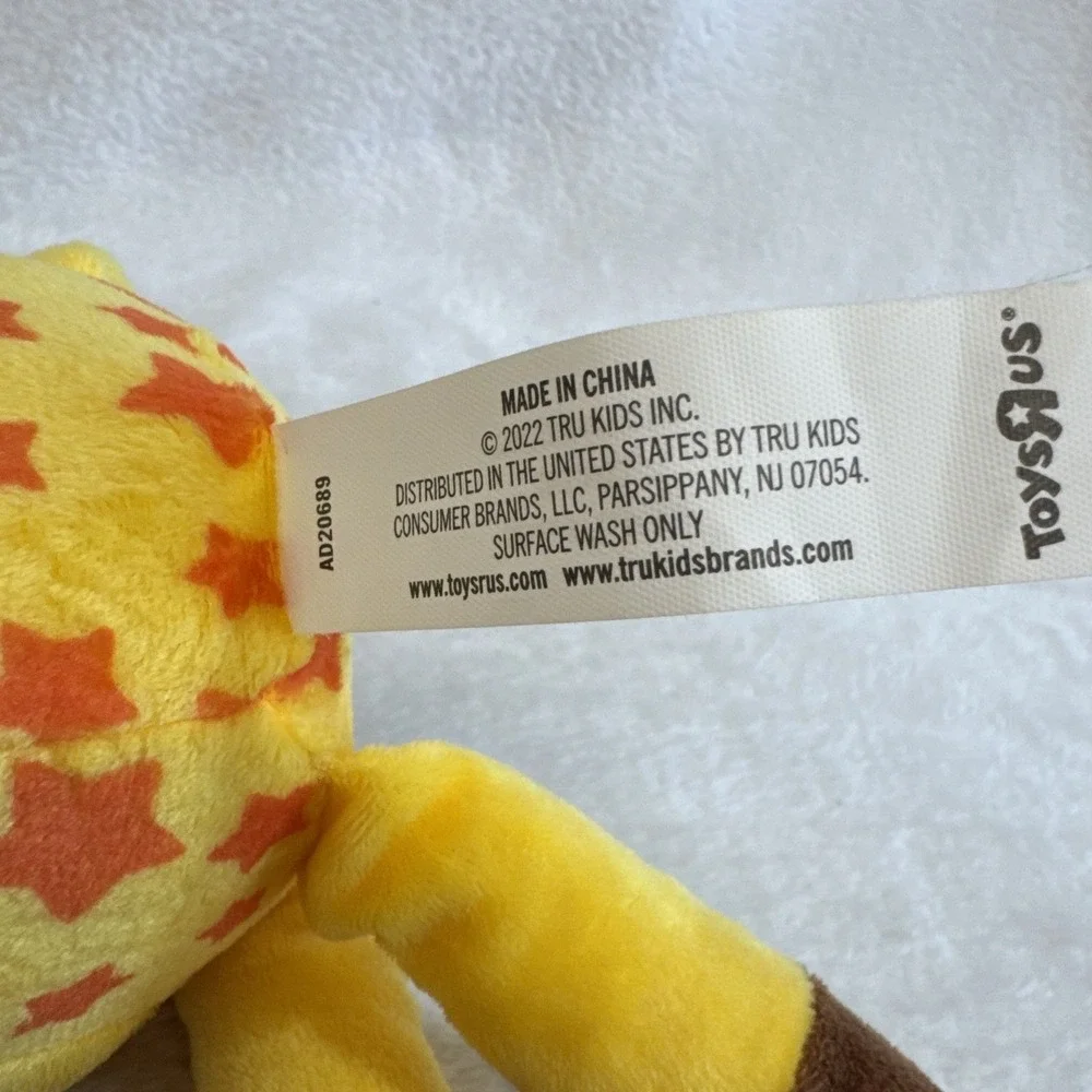 Toys R Us Geoffrey Giraffe Plush Yellow Orange Stars Stuffed Animal 2022